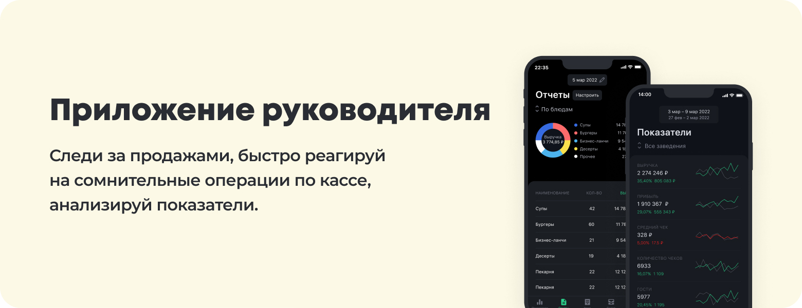 мобильное приложение для руководителя общепита